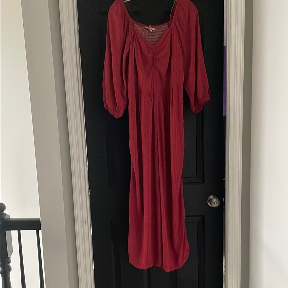 NWT Small Red wide leg romper/pantsuit